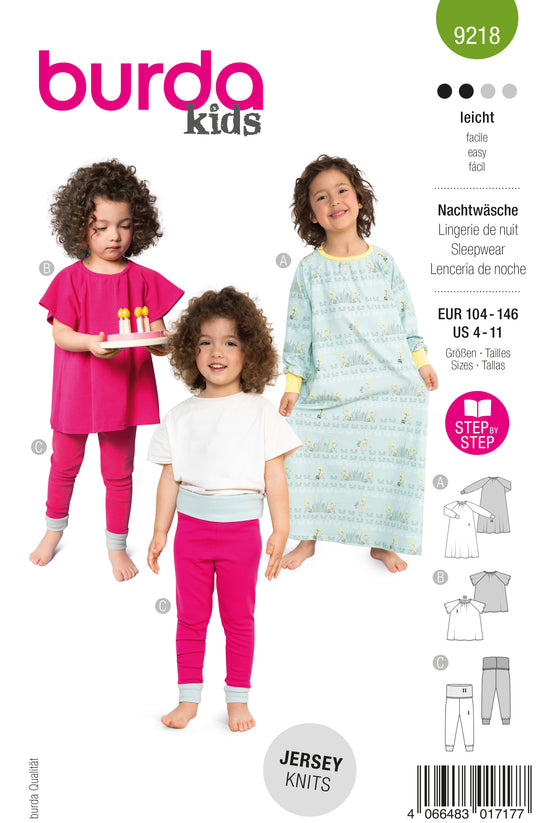 Burda Schnittmuster 9218 Nachtwäsche