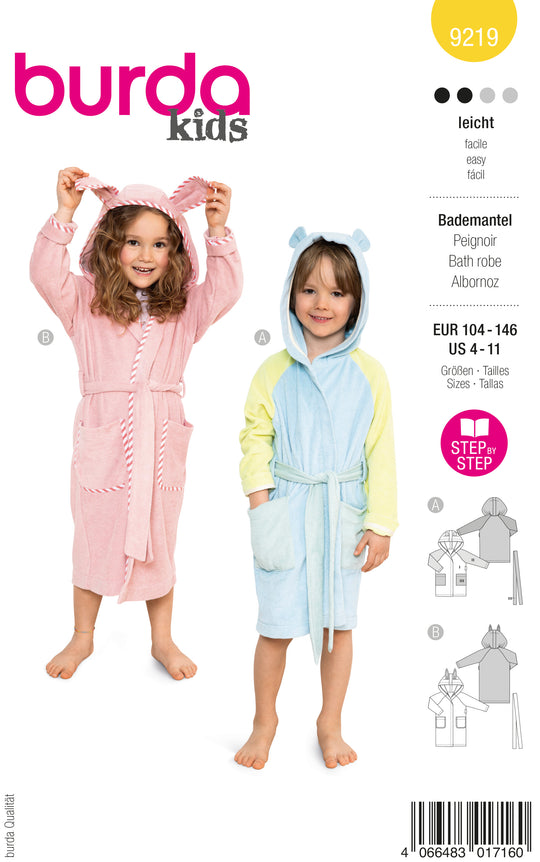 Burda Schnittmuster 9219 Bademantel