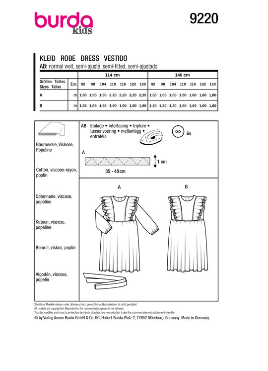 Burda Schnittmuster 9220 Kleid