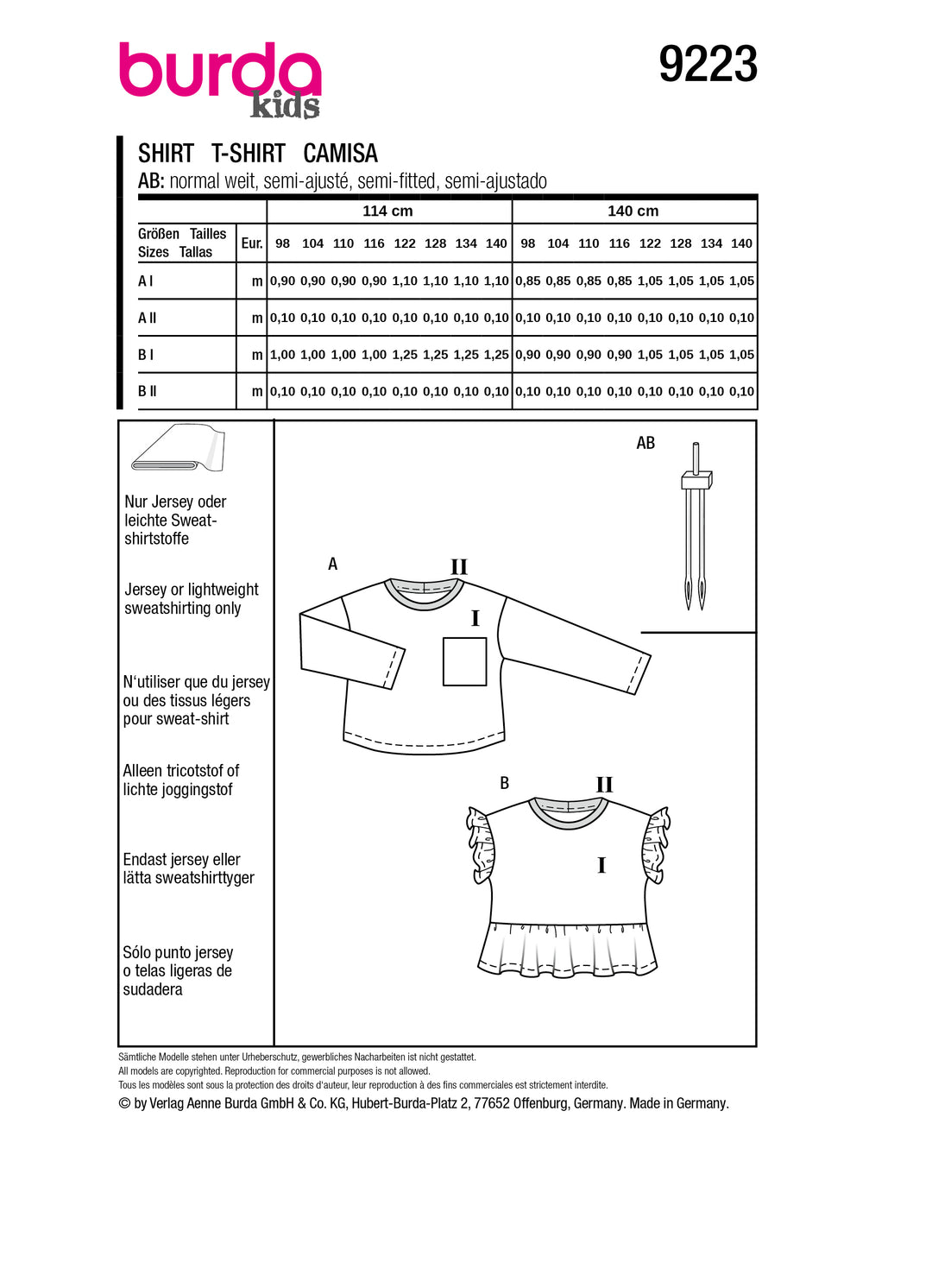 Burda Schnittmuster 9223 Shirt