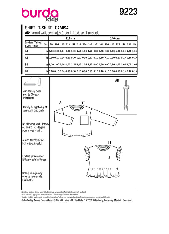 Burda Schnittmuster 9223 Shirt