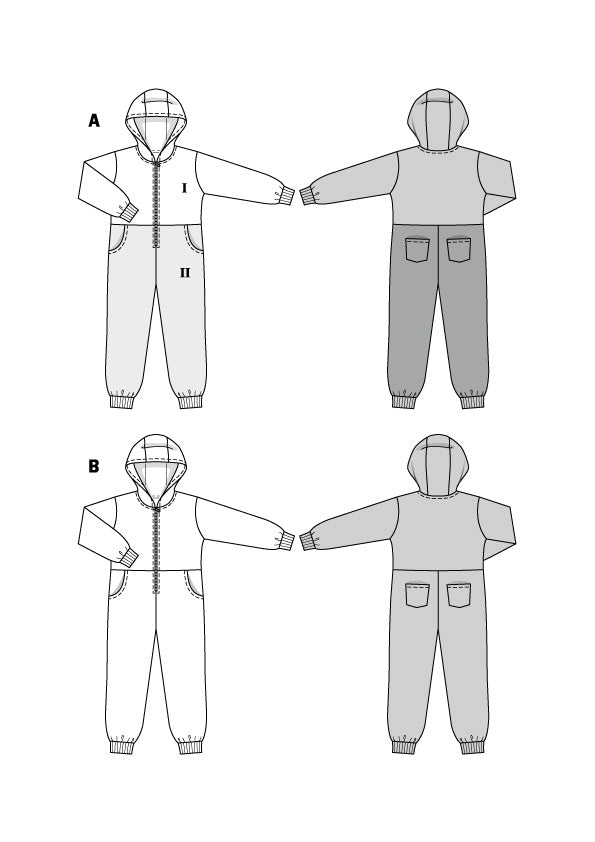 Burda Schnittmuster 9275 Overall mit Kapuze