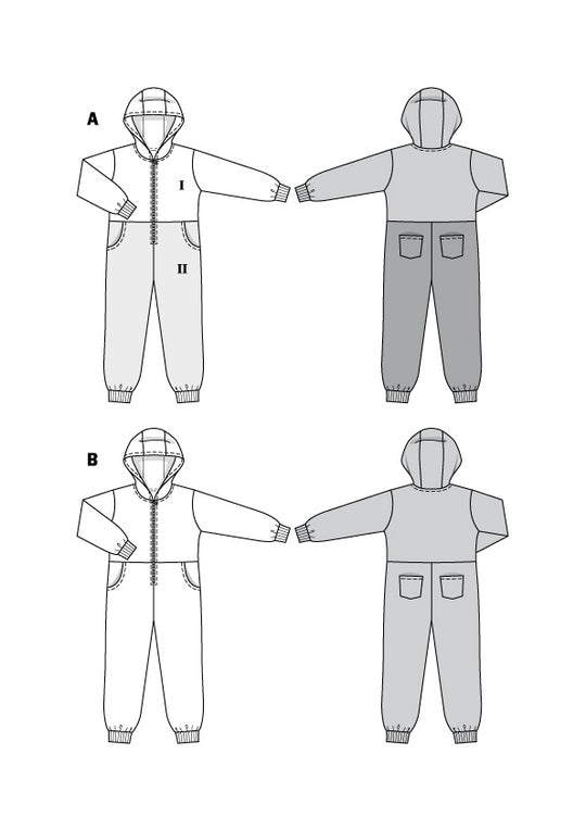 Burda Schnittmuster 9275 Overall mit Kapuze