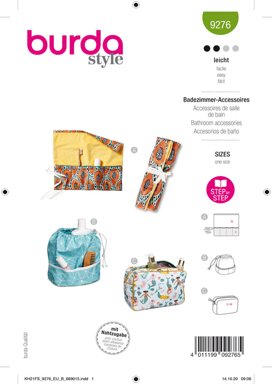 Burda Schnittmuster 9276 Badezimmeraccessoires