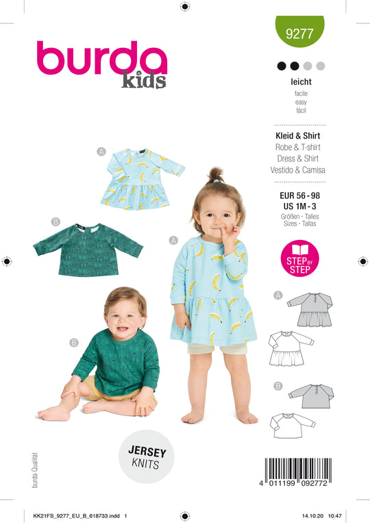Burda Schnittmuster 9277 Kleid, Shirt