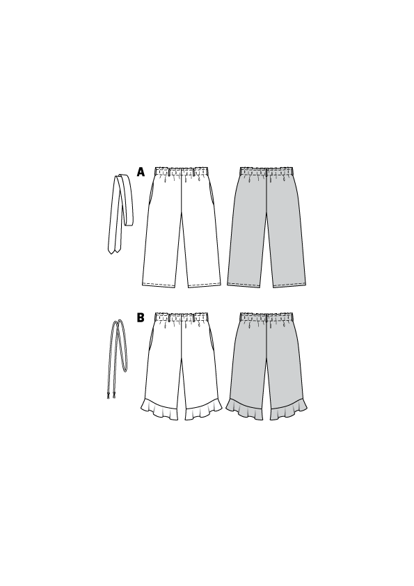 Burda Schnittmuster 9302 Mädchen-Hose mit Gummizug