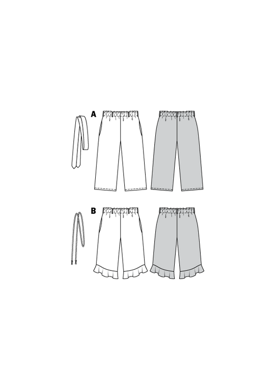 Burda Schnittmuster 9302 Mädchen-Hose mit Gummizug