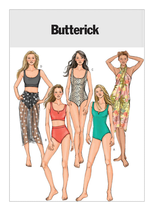 Butterick Schnittmuster B4526 Ein- oder zweiteiliger Badeanzug