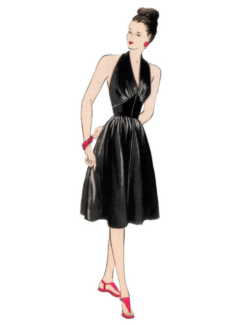 Butterick Schnittmuster B5209 Vintage Kleid mit tiefem V-Ausschnitt 1940er Jahre