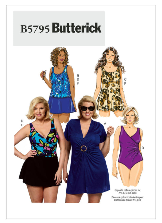 Butterick Schnittmuster B5795 Badebekleidung für Damen