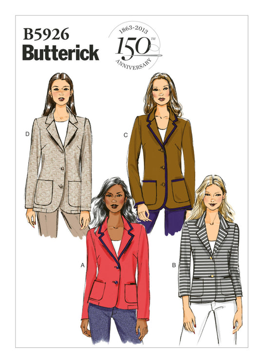 Butterick Patrons de couture B5926 Veste pour femme