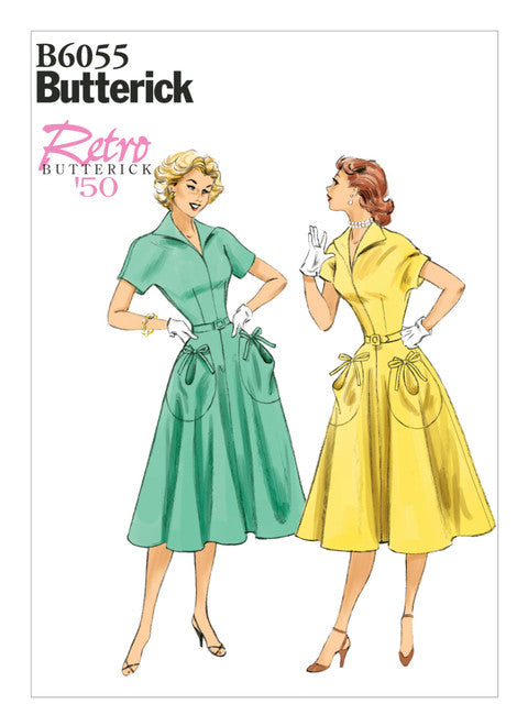 Butterick Schnittmuster B6055 Vintage Pull-Over-Kleid 1950er Jahre