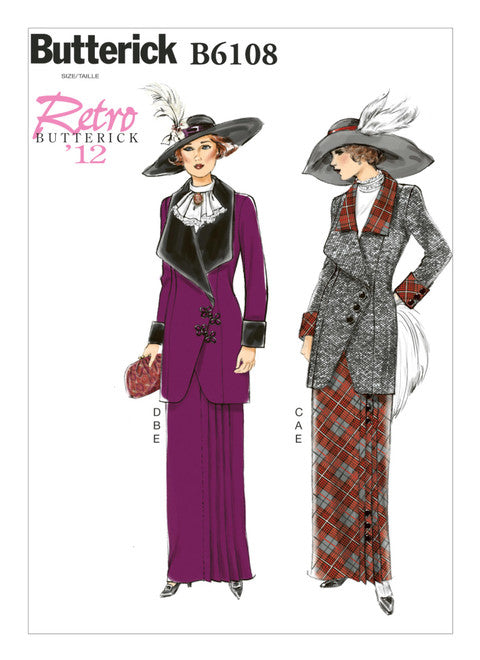 Butterick Schnittmuster B6108 – Historisches Damenkostüm ca. 1910