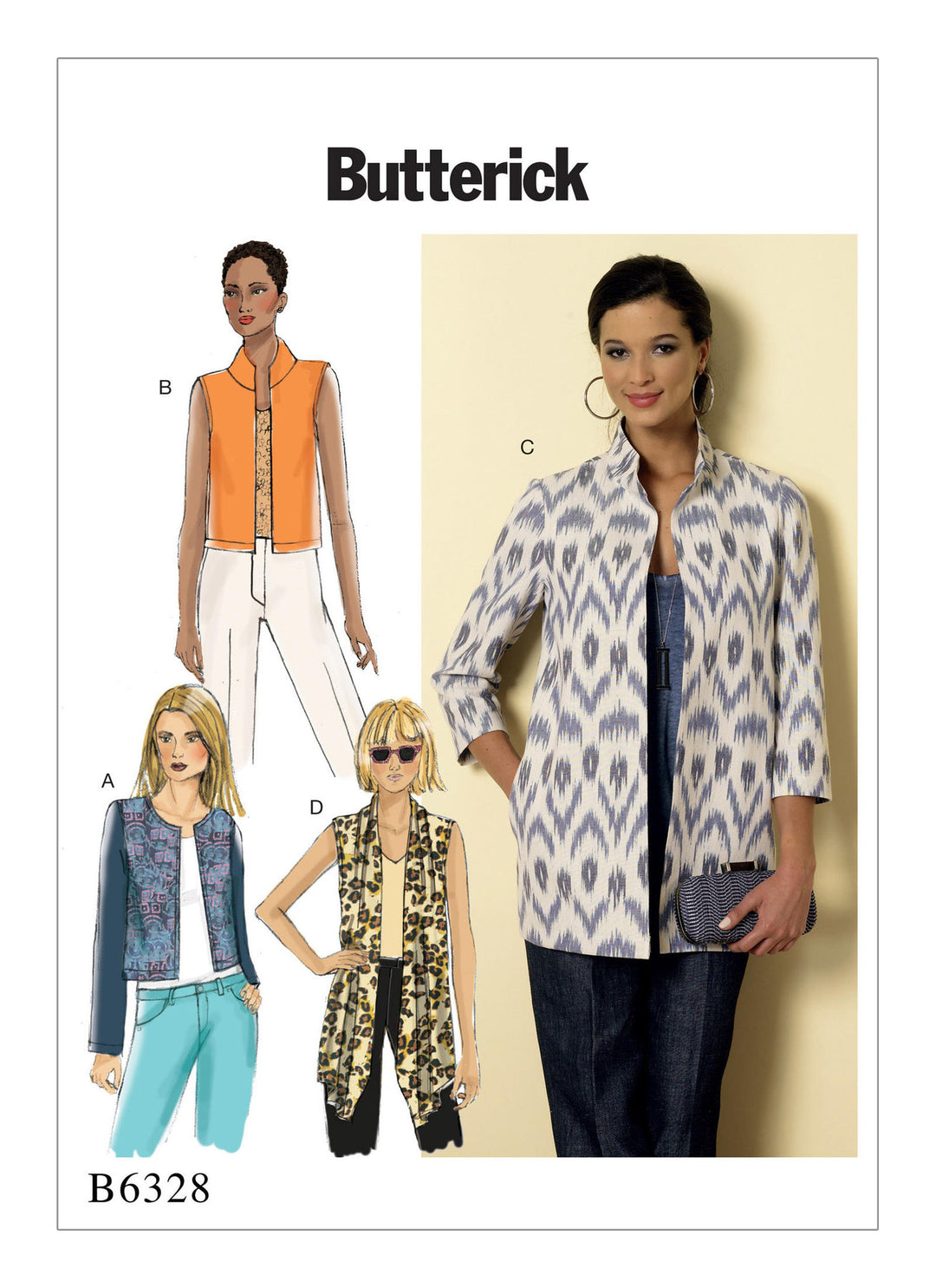 Butterick Patrons B6328 Veste Gilet Femme