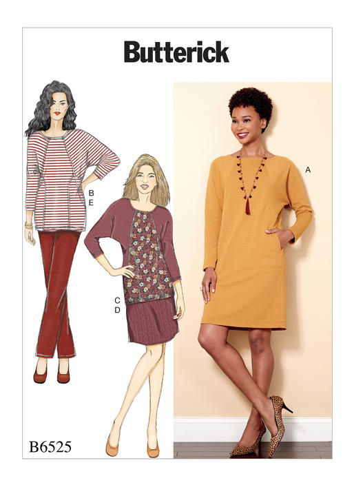Butterick Schnittmuster B6525 – Kleid, Tunika, Rock & Hose