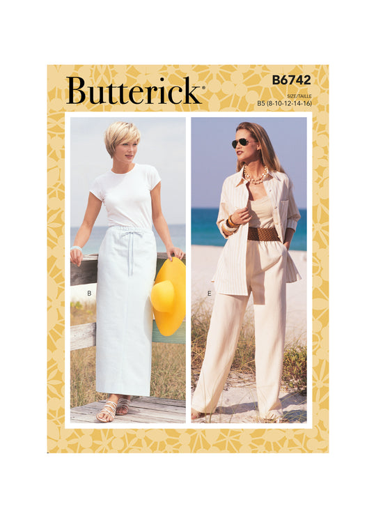 Butterick Schnittmuster B6742 Damen Rock/Hose