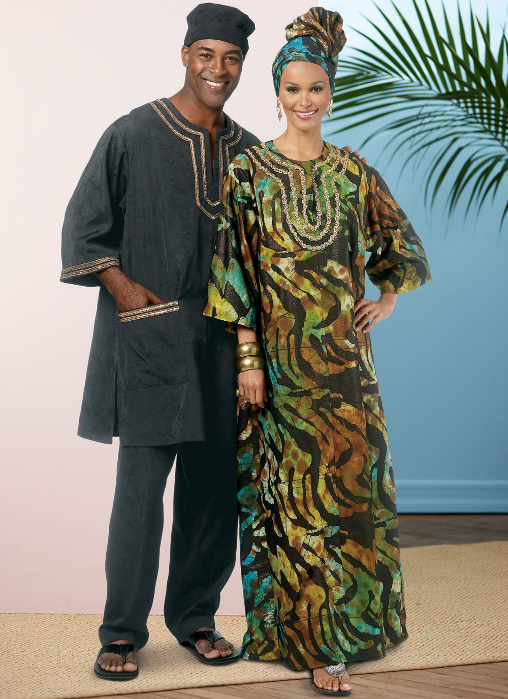 Butterick Schnittmuster B6748 Damen Tunika, Kaftan, Hose, Hut und Kopfbedeckung