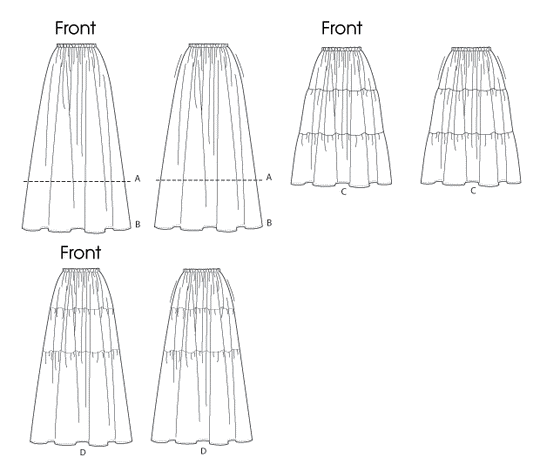 Butterick Schnittmuster B6749 Damen Rock