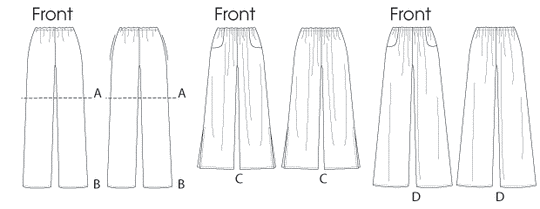 Butterick Schnittmuster B6750 Damen Rock/Hose