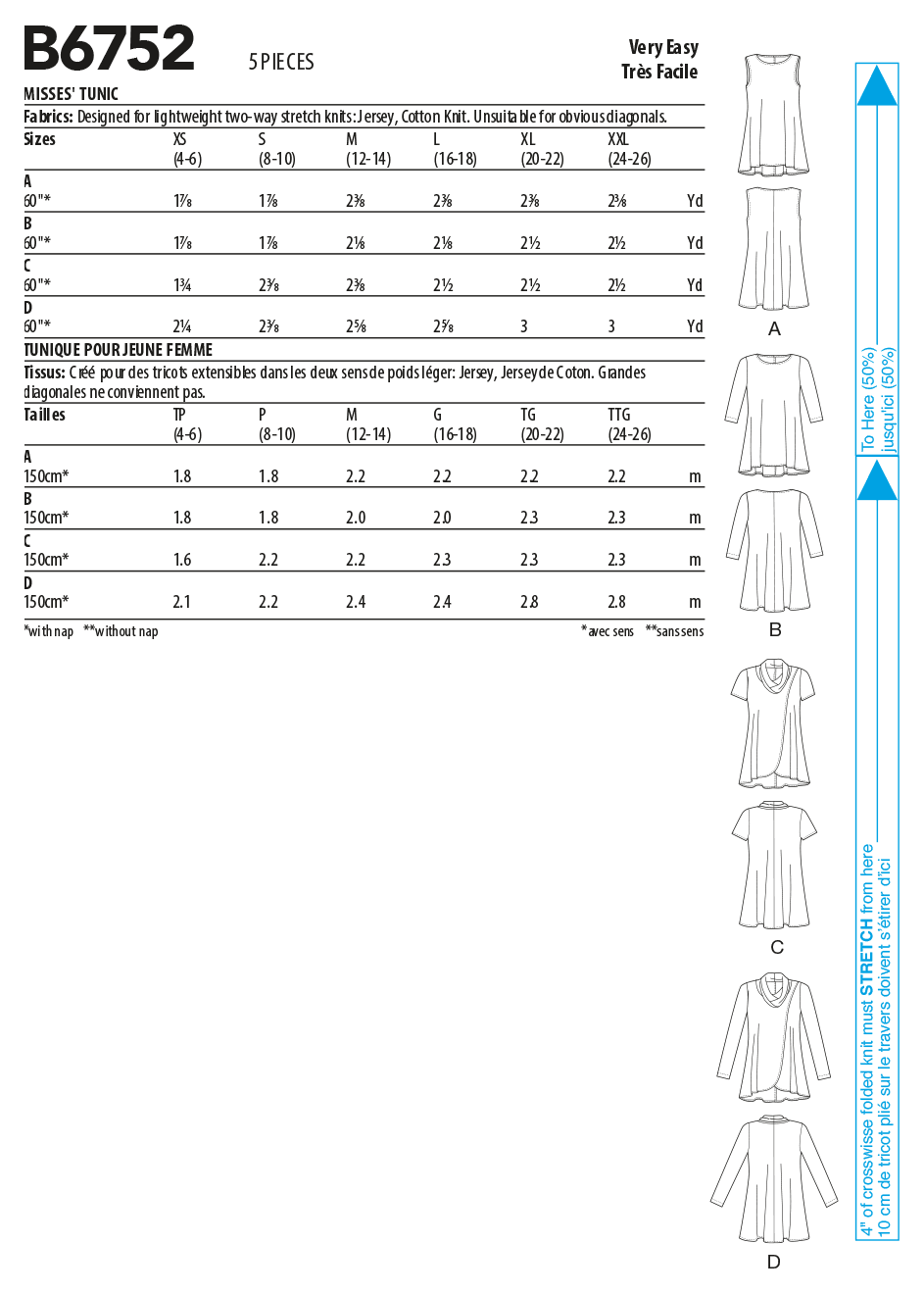 Butterick Schnittmuster B6752 Damen Top