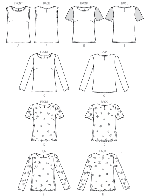 Butterick Schnittmuster B6754 Damen Top