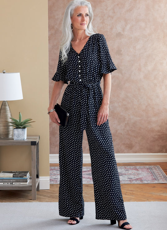 Butterick Schnittmuster B6779 – Damen Kleid & Jumpsuit mit V-Ausschnitt