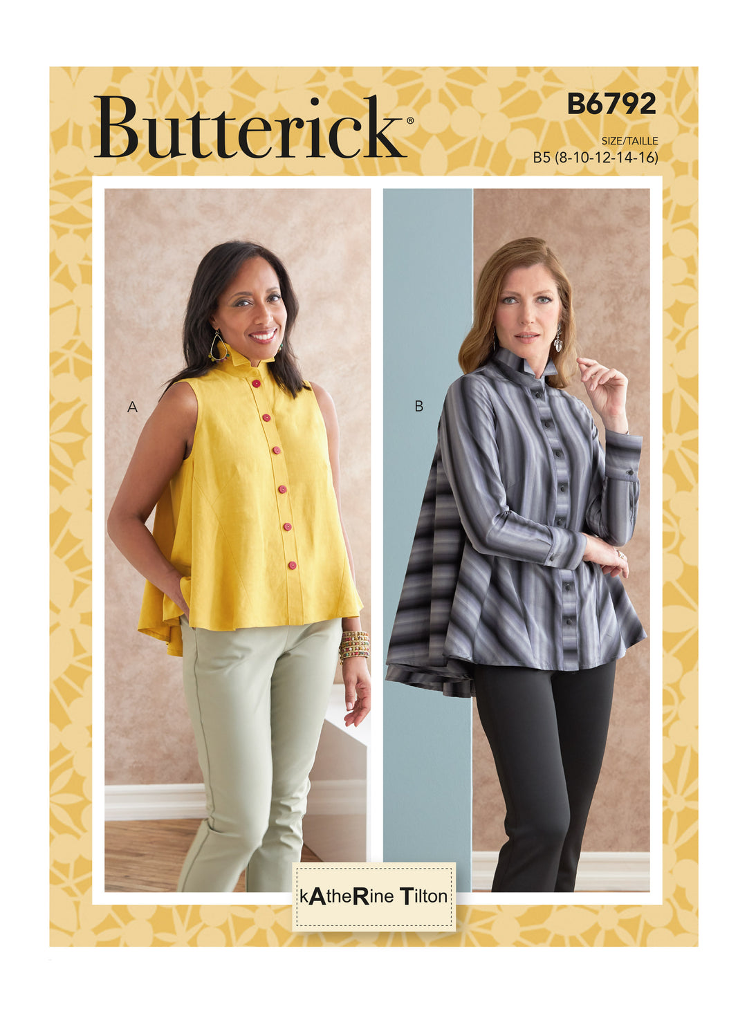 Butterick Sewing Pattern B6792 – Misses' Top with Button Placket