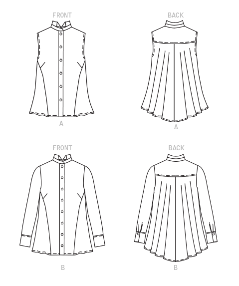 Butterick Sewing Pattern B6792 – Misses' Top with Button Placket