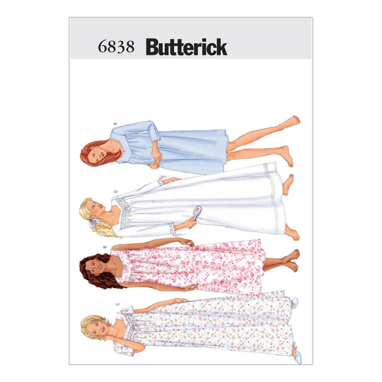 Butterick Schnittmuster B6838 Damen Schlafbekleidung