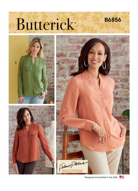 Butterick Schnittmuster B6856 Elegantes Damen-Top mit Stehkragen von Palmer Pletsch