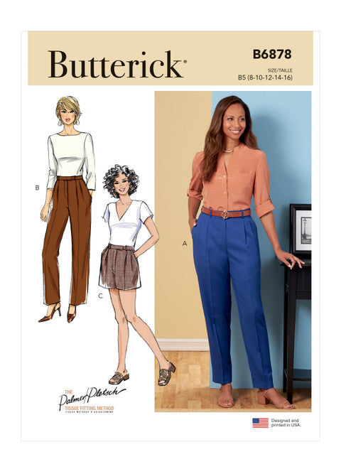 Butterick Schnittmuster B6878 Damenhose & Shorts mit Bundfalte von Palmer Pletsch