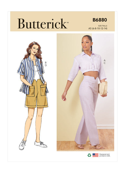 Butterick Schnittmuster B6880 Damen Shirt, Hose und Rock