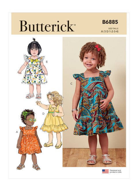 Butterick Schnittmuster B6885 Kleinkind Kleid