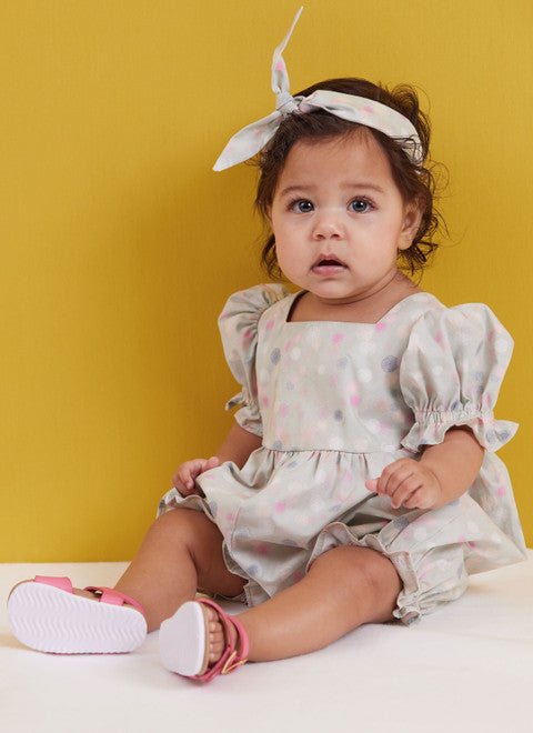 Butterick Schnittmuster B6950 Baby Strampler in 2 Längen