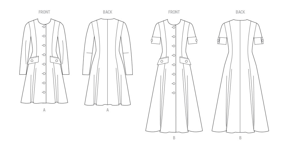 Butterick Schnittmuster B7005 Damen Kleid