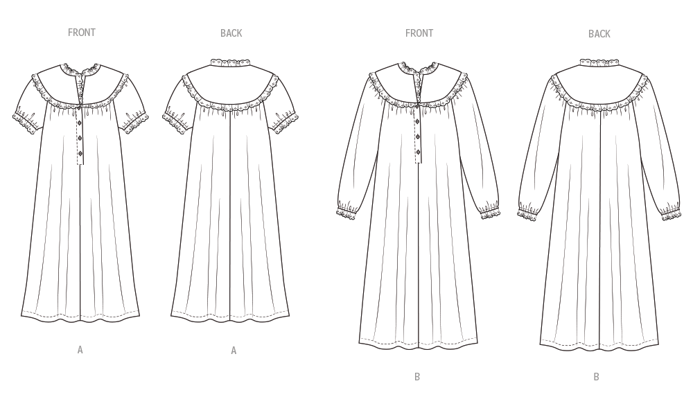 Butterick Schnittmuster B7015 Damen Schlafbekleidung