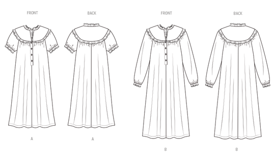Butterick Schnittmuster B7015 Damen Schlafbekleidung