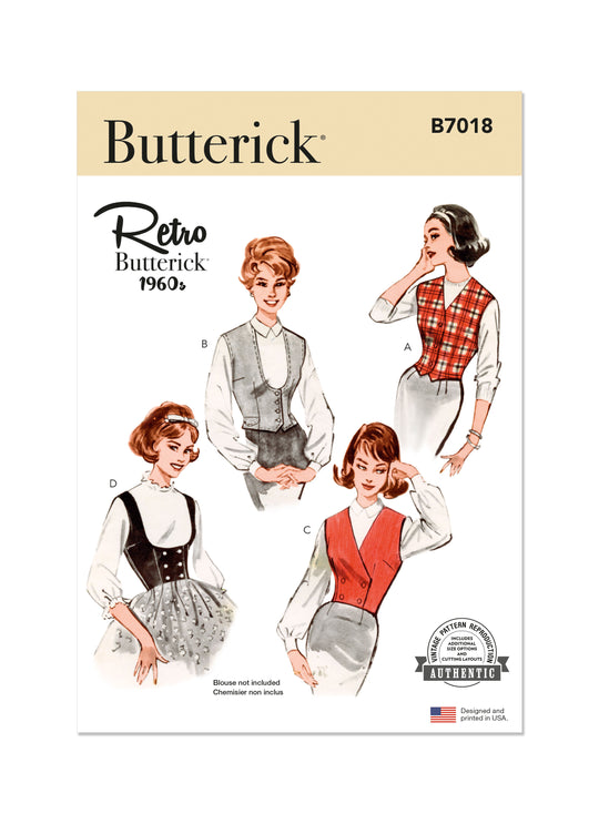 Butterick Schnittmuster B7018 Damen Weste