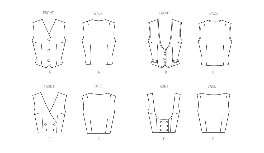 Butterick Schnittmuster B7018 Damen Weste