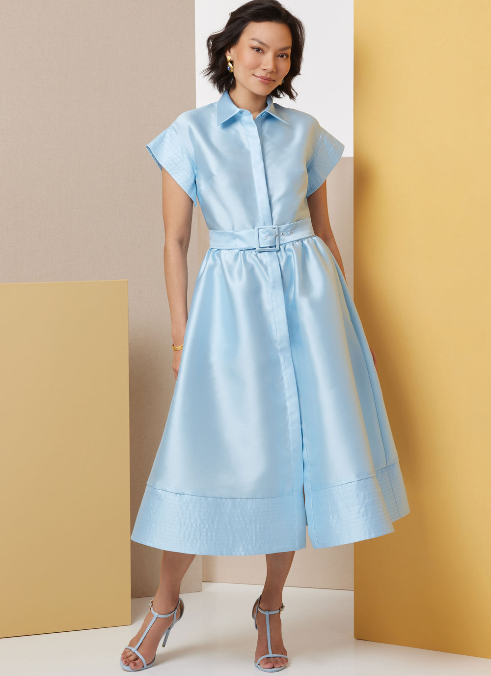 Butterick Schnittmuster  B7021 Damen Kleid mit Gürtel, Ärmel- und Längenvariationen