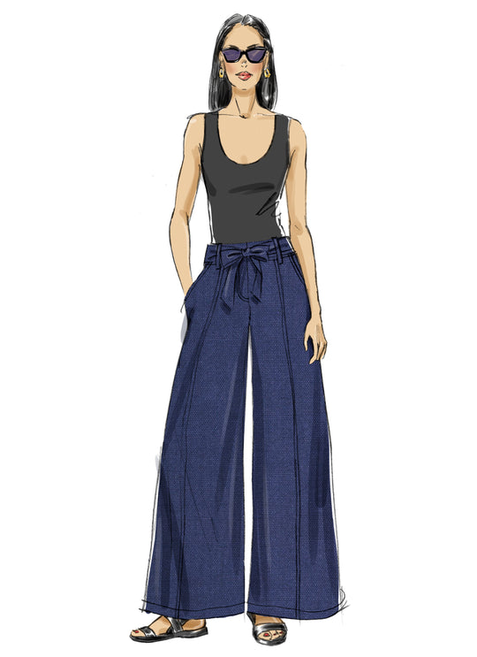 Butterick Schnittmuster  B7024 Damen Hose in zwei Längen mit Wickelgürtel