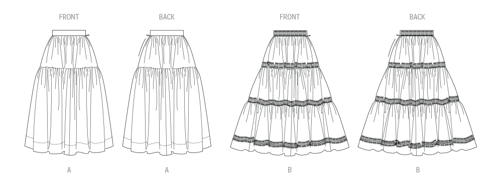 Butterick Schnittmuster  B7025 Damen Rock