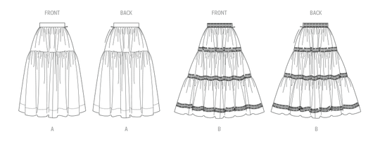 Butterick Schnittmuster  B7025 Damen Rock