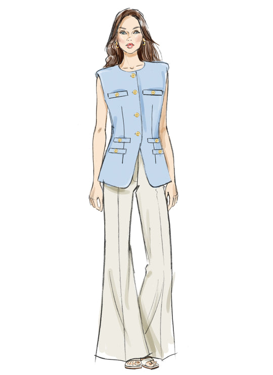 Butterick Schnittmuster  B7027 Damen Weste und Hose