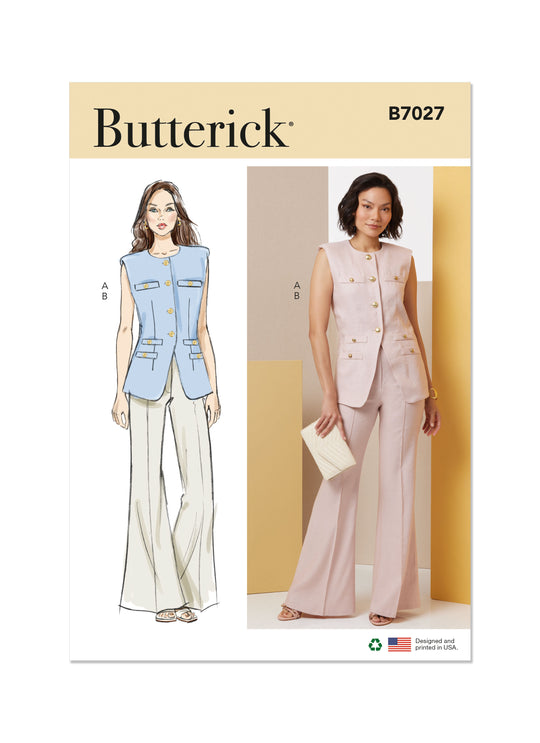 Butterick Schnittmuster  B7027 Damen Weste und Hose