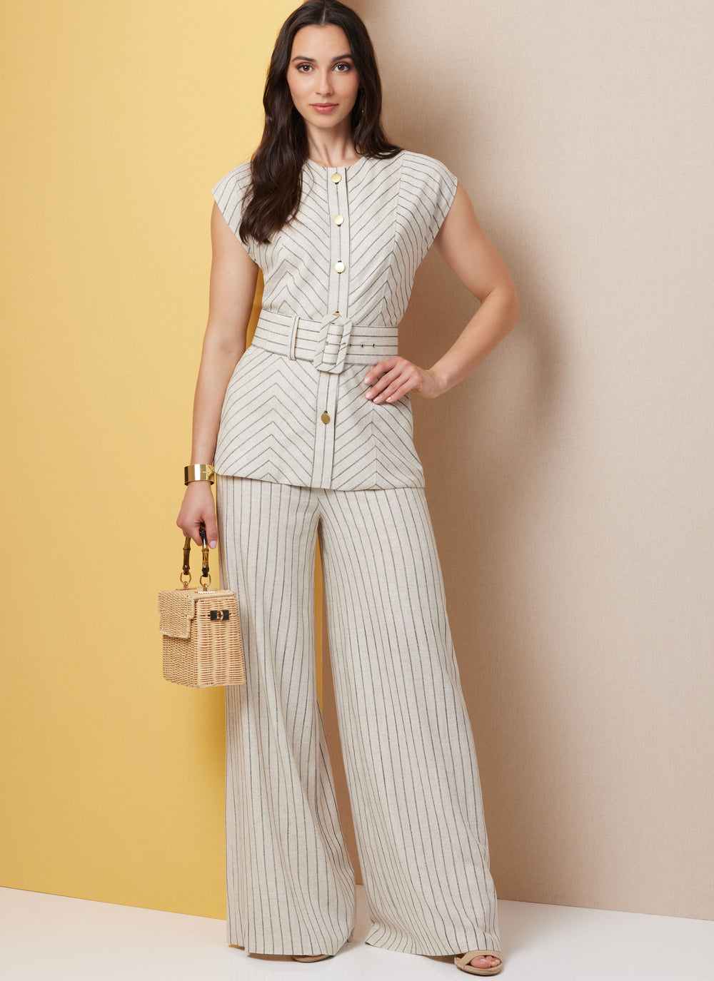Butterick Schnittmuster  B7028 Damen Top mit Gürtel und Hose