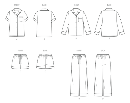 Butterick Schnittmuster  B7030 Hemden, Shorts und Hosen für Kinder und Erwachsene