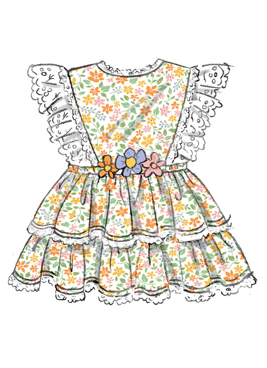 Butterick Schnittmuster  B7031 Baby Strampler und Fliege