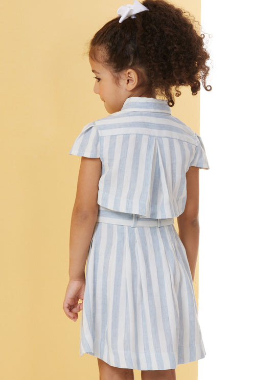 Butterick Schnittmuster  B7033 Kinder Kleid mit Ärmelvariationen und Bindegürtel