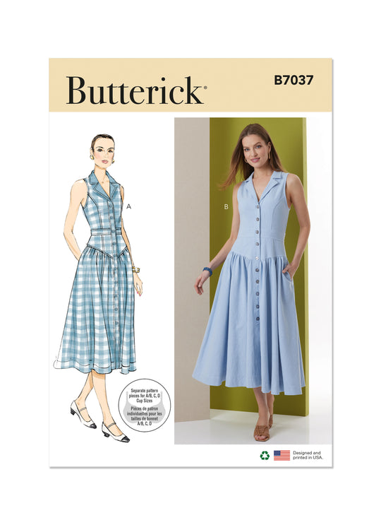 Butterick Schnittmuster B7037 Damen Kleid